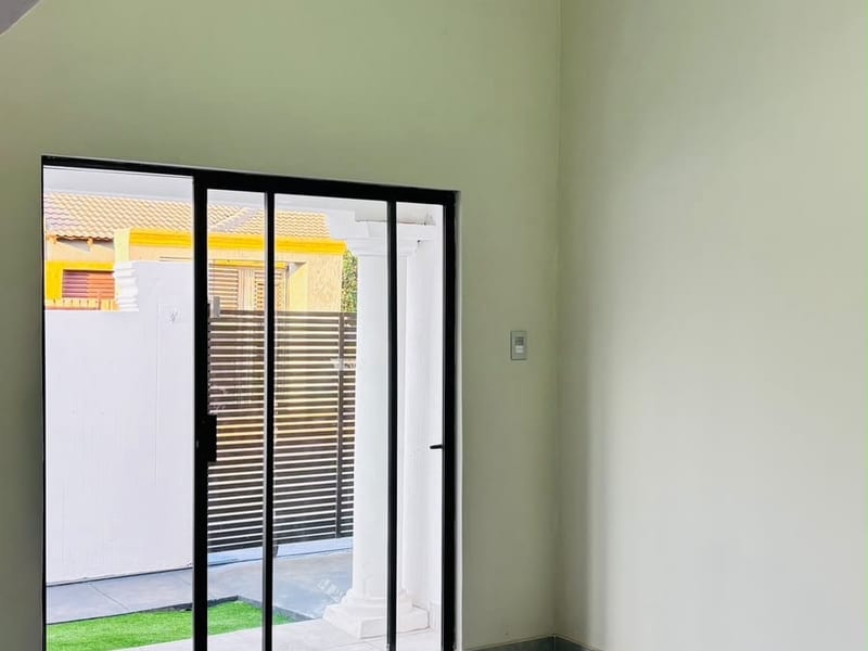 Completed modern townhouse exterior